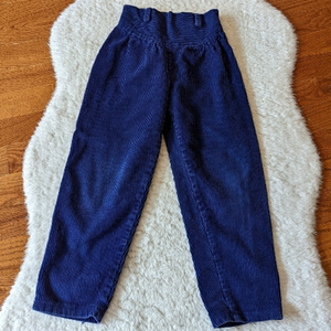 Vintage 80s 90s kids corduroy pants blue unisex 5
